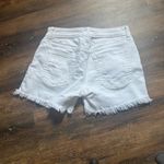 Just Black White Jean Shorts Distressed Hem Photo 1