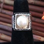 Silpada  Sterling Freshwater Pearl Ring Size 4.5 Photo 0