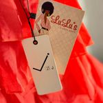 Very J Short strappy dress in vibrant pink, embellished with ruffles Photo 2