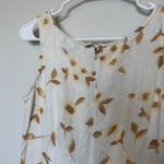 Vintage 90s Linen Cream White Floral Mini Dress Photo 2
