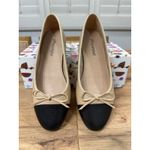 Jeffrey Campbell  Arabesque Cap Toe Flats Natural Black Leather 7.5 Lightly Worn Photo 4