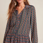 Maeve ‎ by Anthropologie Janie Flounced Peasant Blouse in Multi Size 4 Photo 0