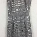 Saylor  Silver Illusion Netted Sequin Sheath Dress Small Cocktail Party Fairy Photo 8