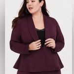Torrid Studio Luxe Ponte Peplum Blazer Deep Purple Plum Career Chic Plus Size 5X Photo 0