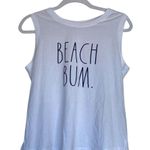 Rae Dunn  T-Shirt Beach Bum Graphic Muscle Tee Crop Tank White Size Small Photo 1