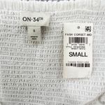 ON 34th Rushed Corset Midi Dress 100% Cotton Small Sleeveless White Coastal‎ Photo 3