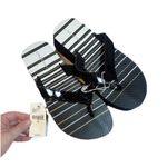 Lane Bryant Women’s Flip Flop Sandals Black Patent Wedge Slip-On Size 7/8 NWT Photo 1