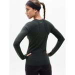 Athleta L Momentum Seamless Top Elm Green Long Sleeve Large Photo 2