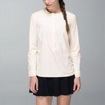 Lululemon Rare  Get It On Blouse Angel Wing White Long Sleeve - Retired 2014 Photo 1