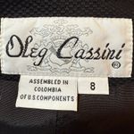 Oleg Cassini Vintage Black Blazer Jacket Skirt Set 8 Office Suit Gold Button Photo 10