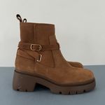 Steve Madden Coletta Lug Sole Tan Suede Buckle Ankle Booties Photo 4