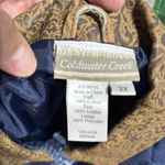 Coldwater Creek 3X Denim Jacket Blue Gold Paisley Faux Leather Trim Western Boho Photo 10