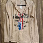 TechStyles Cream Ivory Boho Santa Cruz California Hoodie Sweater L NWT Size L Photo 0