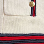 J.Crew NWT Emilie Sweater Lady Jacket Ivory Red Navy Contrast Trim Cardigan XL Photo 5