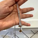 vintage Avon Calla Lily lariat necklace silver gold tone western dainty girly Photo 3