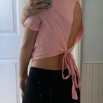 Pink Cropped Tie Shirt Photo 3