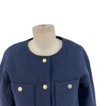 J.Crew Relaxed Lady Jacket in Double Serge Wool Navy Blue Size 2 Photo 4