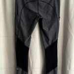 Lululemon Ruched Run Tempo Crop Leggings Heather Gray Black Size 6 Photo 0