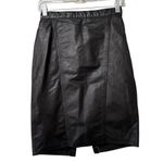 Winlit Leather Skirt Women 26" Waist Pleated Grudge Midi Pencil Moto Biker Vtg Black Photo 1