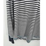 Betsey Johnson Top Women LARGE Grey White Striped V-Neck Henley Long Sleeve Photo 1