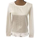 Loft Ann Taylor oriental metallic jacquard ivory sweatshirt size XS Photo 0