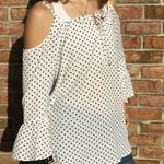 Jules & Leopold NWT  Polka Dot Cold Shoulder Top S Photo 1