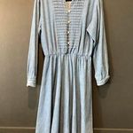 Vintage Roughrider by Circle T Blue Denim Western rodeo midi knee dress L Size L Photo 0