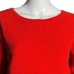 Mango  Shirt Womens Small Red Waffle‎ Knit Top Textured Casual Office Versatile Photo 3