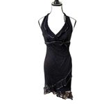 Rampage vintage 90's Black Lace made in USA Halter Dress small.β Photo 1