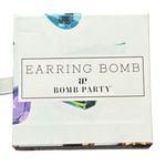 Bomb Party Earrings Womens Lime Ombre Crystal Rhodium Floral Stud Sparkle NEW Green Photo 1