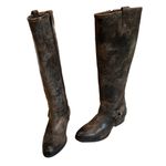 Diba True Brown Distressed Leather Flower Child Harness Riding Boots Photo 3