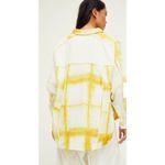 We The Free We‎ The Free Womens Washed Away Windowpane Tie Dye Button Up Shirt Yellow Small Photo 3