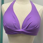 Lavender Deep V Halter Bikini Top padded lined cup, Size E Cup Purple Photo 0