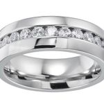Men's Women's 8mm Stainless Steel Ring Silver Photo 1