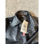 Cider  Women's Oversized Black Faux Leather Jacket Size XS (A525) Photo 2