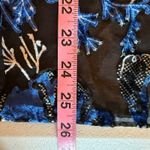 Source Unknown Sheer Floral Kimono Blue Black‎ Burnout  Shawl Whimsey Goth Open Front Evening Photo 6