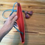 Vtg Carlo Fiori Purse Brightly Colored Snake Leather Crossbody Zip Tassles Italy Pink Photo 5