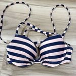 Aerie  Perkier Push-up Strappy Striped Swimsuit Bikini Top Women’s 32B Photo 0