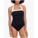 Ralph Lauren Swimsuit Size 14 Bel Air Bandeau Black White One Piece Women NEW Photo 2