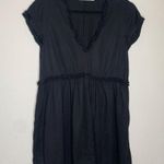 ZARA  Babydoll Black Dress Ruffle Trim Sz XS Photo 5