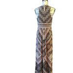 London Times Multicolor Medallion Halter Pleated Maxi Dress Size 8 Photo 1