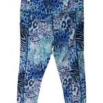 Constantly Varied Gear CVG Blue Animal Print Capri Leggings Workout Large Gym Photo 1