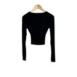 Good American Black Long Sleeve Ruched Top Women's Size 0 NEW Photo 3