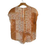 Cupcakes and Cashmere Blouse Women's XS V Neck Sleeveless Orange Floral Top NEW Photo 6