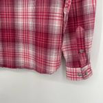 Cabela's  Pink Plaid Button Up Shirt Long Sleeve Pockets Stretch Collared Size M Photo 5