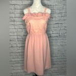 Vintage SAMAX pink lace midi dress with lace over jacket Size M Photo 1