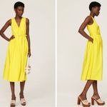 TOCCIN x RTR Yellow Twist Front Nylon Retro Classic Midi Dress Size 4 Photo 3
