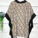 14th & Union Black Trim Pink & Yellow Floral Kimono Top Swim Cover Up One Size Photo 7