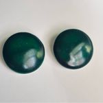 None Emerald Green Round Button Earrings Photo 3