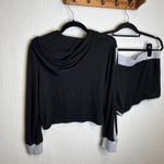 Champion Womens Hoodie and Shorts Set Black Grey Athletic Lounge Wear Size L Photo 2